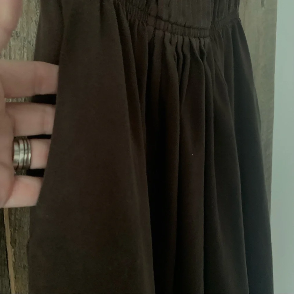 Women’s S VICTORIA’S SECRET BRA TOPS Brown Strapless Sundress Pintucks & Pockets - Picture 5 of 14